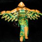 Flying Dewi Sri Goddess Demon Chaser Mobile Winged Carved Wood Bali art green 8"