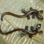 Lizard Gecko Brass Knob Drawer Pull Door Cabinet Handles Set of 2 Bali Art 5"L