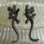 Lizard Gecko Brass Knob Drawer Pull Door Cabinet Handles Set of 2 Bali Art 5"L
