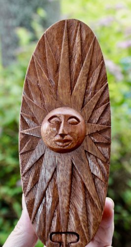 Celestial Sunburst Sun Secret puzzle Box Stash Trinket carved suar wood Bali Art