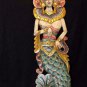 Balinese Mermaid Goddess Wall Panel Hand carved Painted wood Bali folk Art
