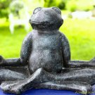 Meditating Yoga Frog Garden statue Zen Buddha cast lava stone Bali Yard Art