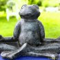 Meditating Yoga Frog Garden statue Zen Buddha cast lava stone Bali Yard Art