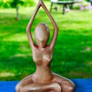 Meditating Yoga Statue Lotus Pose Asana handmade Wood Carving Balinese Art