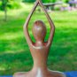 Meditating Yoga Statue Lotus Pose Asana handmade Wood Carving Balinese Art