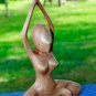 Meditating Yoga Statue Lotus Pose Asana handmade Wood Carving Balinese Art