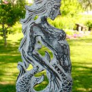 Balinese Mermaid Wall Sculpture Panel Nautical Decor carved wood Bali Art right