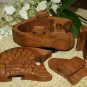 Fish Sealife Secret Puzzle Box Trinket Jewelry Stash hand carved wood Bali Art