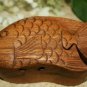 Fish Sealife Secret Puzzle Box Trinket Jewelry Stash hand carved wood Bali Art