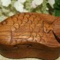 Fish Sealife Secret Puzzle Box Trinket Jewelry Stash hand carved wood Bali Art