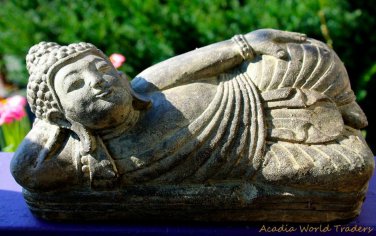 Resting Buddha Garden Statue cast stone Handmade Sculpture Bali yard art