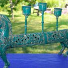 Tribal Horse Bronze Candelabra Statue Candlestick lost wax cast Indonesian