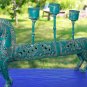 Tribal Horse Bronze Candelabra Statue Candlestick lost wax cast Indonesian