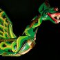 Balinese Winged Dragon Mobile Demon Chaser spiritchaser Bali folk Art 21" Green