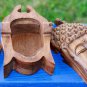 Buddha Secret Puzzle Box Trinket Stash Hand Carved Wood Bali Art