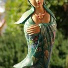 Guanyin Kwan Yin Statue Goddess of Mercy Sculpture Carved & Painted Bali Art