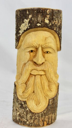 Tree Spirit Wizard Mask wall sculpture Handmade Wood carving Bali art 12"