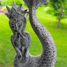 Mermaid Sea Maid Relief Panel Nautical carved wood Bali Art Wall Sculpture left