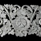 Balinese Lotus Relief Panel Architectural Wall art hand carved wood whitewash