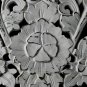 Balinese Lotus Relief Panel Architectural Wall art hand carved wood whitewash