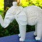 Elephant Statue Hand Carved wood Table decor Whitewash Wood Balinese  ART