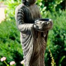 Standing Buddha Garden Statue Lotus Candle holder cast lava stone Bali art