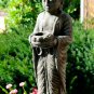 Standing Buddha Garden Statue Lotus Candle holder cast lava stone Bali art