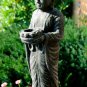 Standing Buddha Garden Statue Lotus Candle holder cast lava stone Bali art