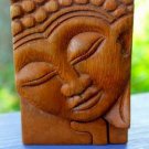 Peaceful Buddha secret puzzle Box Stash Trinket jewelry carved wood Bali art