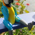 Parrot tropical Bird puppet shelf sitter Bali art Handmade Wooden Ornament
