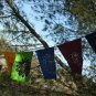 Chakra Rainbow Prayer Flag Wall Hanging banner Yoga Bali Batik Garden Art