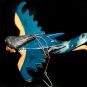 Dewi Sri Goddess Mobile Flying Demon Chaser Carved Wood Bali Folk art teal 8"