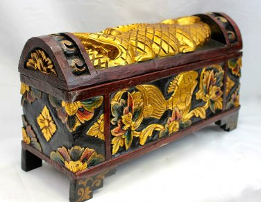 Balinese DOWRY Wedding Offering BOX Chest Hand Carved Painted Wood Bali Art