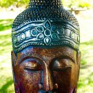 Sublime Buddha Mask Wall sculpture Hand Carved Wood Balinese art Handmade Red