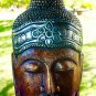 Sublime Buddha Mask Wall sculpture Hand Carved Wood Balinese art Handmade Red