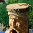 Tree Spirit Birdhouse Wizard rustic Hand Carved Wood Bird house Bali garden Art