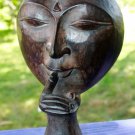 Balinese Buddha Mask Silence Wall Art hand carved wood Bali Vintage style