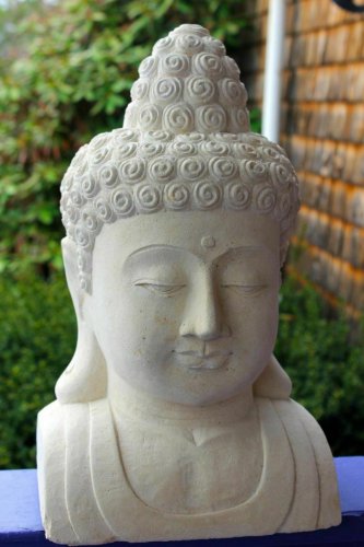 Buddha Stone Garden Statue Sculpture Hand Carved Natural Limestone Balinese Art