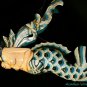 Winged Mermaid Mobile Mother baby Crib Guardian Bali Art wood carving Teal