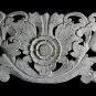 Balinese Lotus Architectural Panel Wall Art Carved Wood Relief Whitewash