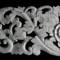 Balinese Lotus Architectural Panel Wall Art Carved Wood Relief Whitewash