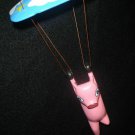 Parachuting Pig Mobile Skydiving Animal carved wood Balinese folk art