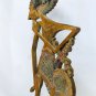 Old Wayang Panji Shadow Puppet Sculpture Teak Wood Wall Art Java Indonesian 26"