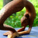 Yoga Pose Mermaid Sculpture Kapotasana handmade Balinese wood carving Art