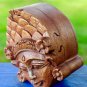 Dewi Sri Goddess Secret Puzzle Box Stash Trinket hand carved wood Balinese art