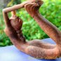 Yoga Mermaid Statue Bow Pose Asana Wood carving handmade Balinese Art sculpture