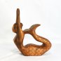 Yoga Pose Mermaid Sculpture Hand Carved wood Statue Handmade Balinese Art