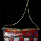 Old Indonesian Wood Purse Bag Tobacco betel nut Container Polychrome Sumba