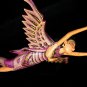 Winged Dewi Sri Goddess Mobile Demon Chaser Carved Wood Bali art Purple 16"