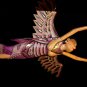 Winged Dewi Sri Goddess Mobile Demon Chaser Carved Wood Bali art Purple 16"